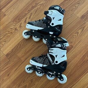 Kids Black and White Inline Skates